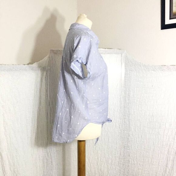 Cloth & Stone "Dot" Tie Front Shirt Top Size Small - Picture 2 of 7